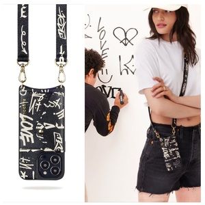 Bandolier HAILEY 13 Pro MAX Leather Crossbody in Love Print/Gold